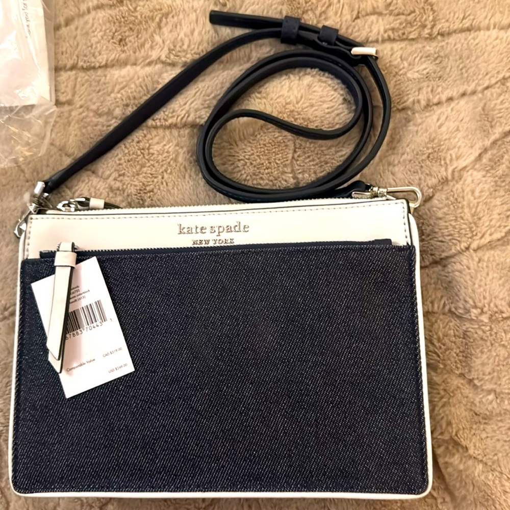 Kate Spade Cameron Denim Colorblock Zip Crossbody Bag! BRAND NEW!